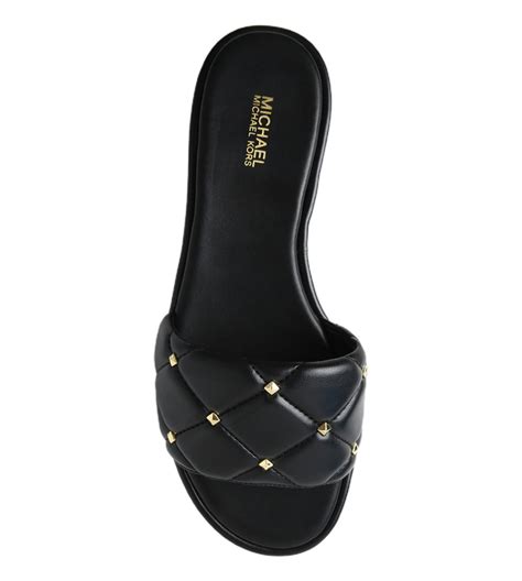 michael michael kors rina studded quilted slide sandal|Rina Studded Quilted Slide Sandal .